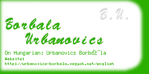 borbala urbanovics business card